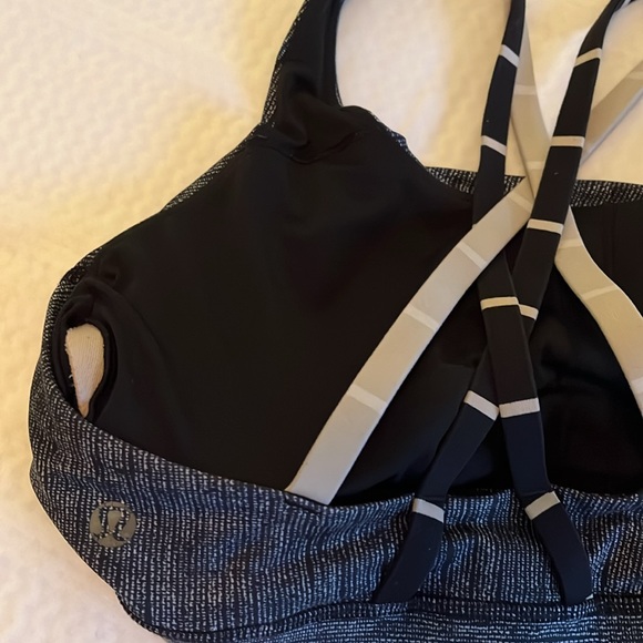 Lululemon Energy Bra Burlap Texture Black Dune / Cayman Stripe Black Mojave 10 - Picture 12 of 12
